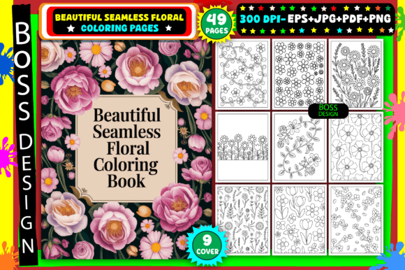 Download Beautiful Seamless Floral Coloring Pages - Premium Resources