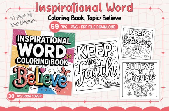Download Believe Inspirational Word Coloring Book - Premium Resources