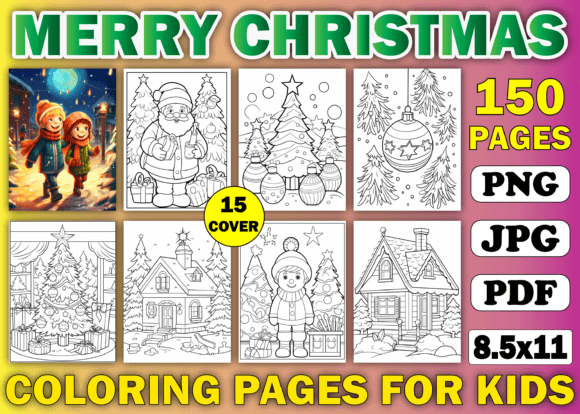 Download 150 Merry Christmas Coloring Pages KDP - Merry christmas coloring pages Collection